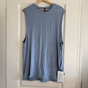 New Lululemon Balancer Tank Top Men Size L Gray Blue HTRC
